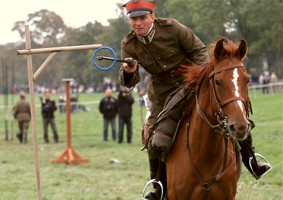 Andrzej Ciesielski z Riwierą podczas Wielkiej Rewii Kawalerii - Kraków 2013