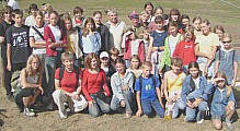 dzieci z naszego kierzbuńskiego obozu z olimpijczykiem Janem Kowalczykiem
